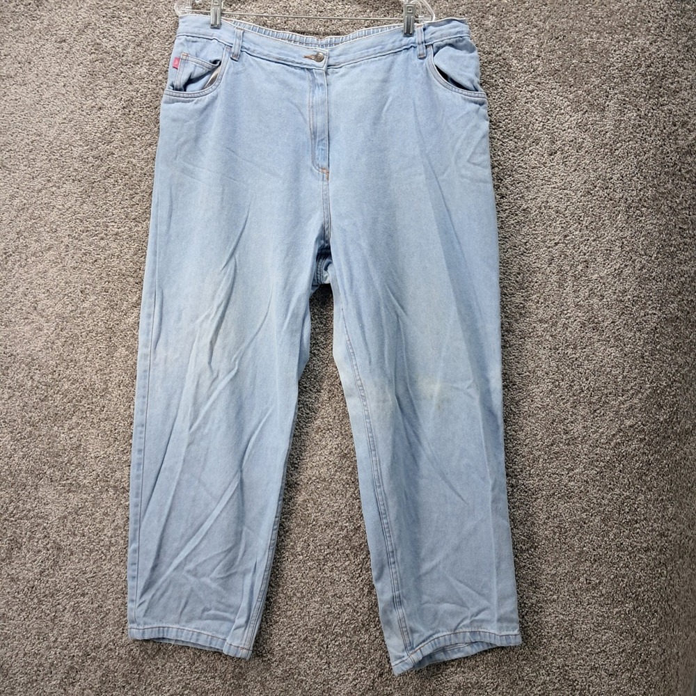 Woman Within Classicβ Fit Light Wash Elastic Waist Cotton Denim Jeans 22W 88842